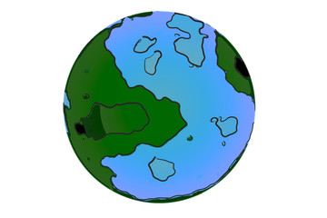 Cartoon globe