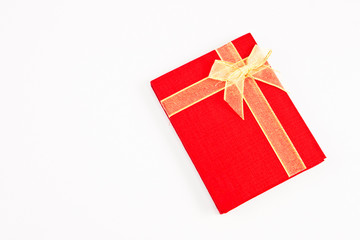 Red notebook isolate on white background