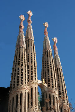 Sagrada Familia, cathedral designed by Gaudi, Barcelona, Spain