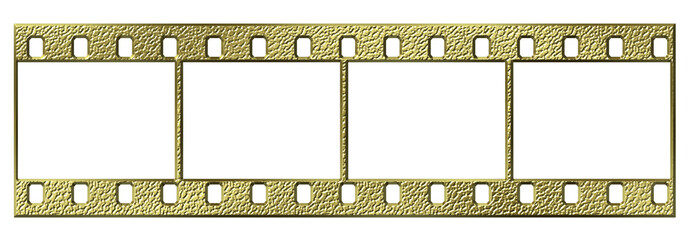 Gold 35mm film isolated