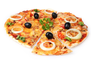 tasty pizza isolated on white