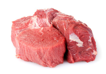 raw meat isolated on white
