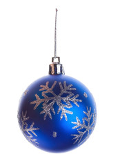 blue ball with snowflakes