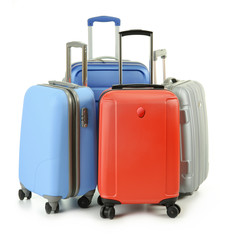 Luggage consisting of suitcases isolated on white