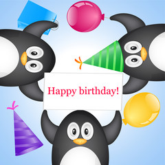 Penguin with greeting