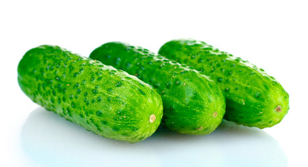 Cucumbers isolated on white