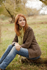 Obraz premium Beautiful girl at outdoor in autumn time