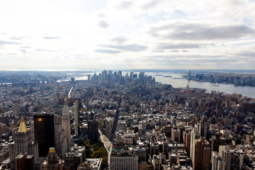Fototapeta premium Panorama View towards New York Manhattan Downtown