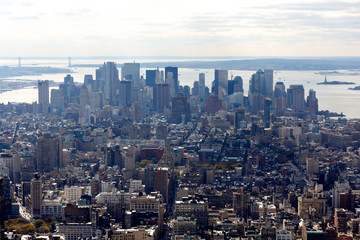 Fototapeta na wymiar New York Manhattan Downtown Financial Area