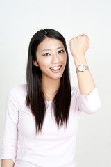attractive asian woman with watch