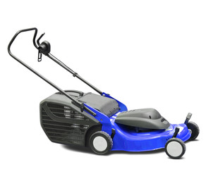 Blue lawn mower
