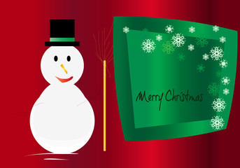 Fondo abstracto de navidad con muñeco de nieve