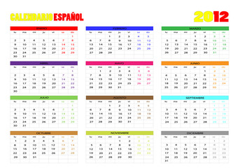 Calendario español 2012