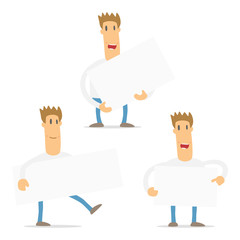 set of funny cartoon casual man