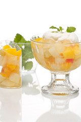 Fresh fruits salad with mint