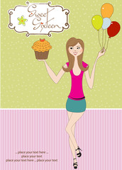 Sweet Sixteen Birthday card with young girl