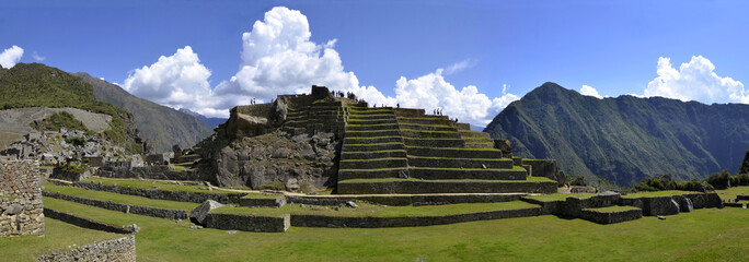 Panorama of Terraces at Macchu Picchu - obrazy, fototapety, plakaty
