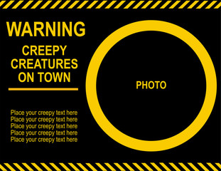 halloween frame with warning signal