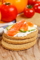 fresh vegetables and oatmeal cookies