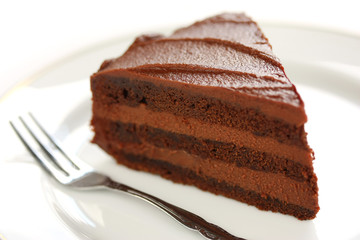 devil's food cake on a white background
