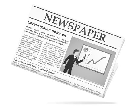 Newspaper icon with photo. Vector illustration.