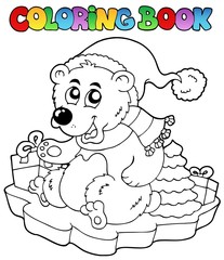 Livre de coloriage ours de Noël