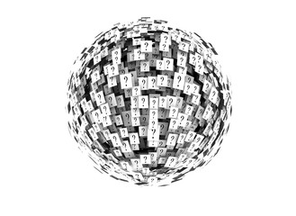 Question Marks - 3D Sphere