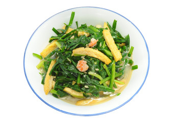 A Bowl Of Fried Spring Onion