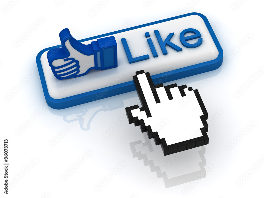 Poster Like button with thumb up