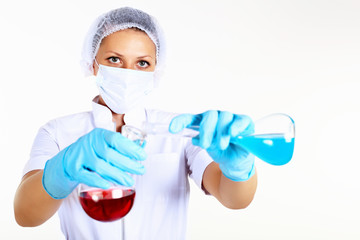 Female scientist in a chemistry laboratory