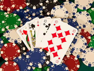 poker hand two pair king and number ten 3