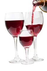 Fotobehang glas en een fles wijn © dimasobko