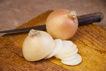 Preparing Dinner With Sliced Onions