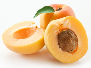 Apricots with leaves