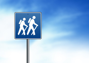 Hiking Road Sign