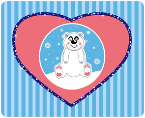 Vector background of a cute polar bear illustration