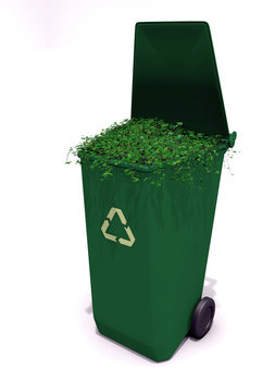 recycle container with ivy