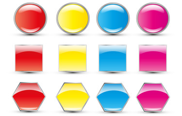 Vector glass buttons