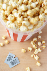 Popcorn and cinema tickets