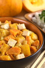 Tofu, pumpkin and sweet potato curry