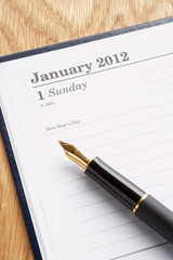 Detail diary and pen