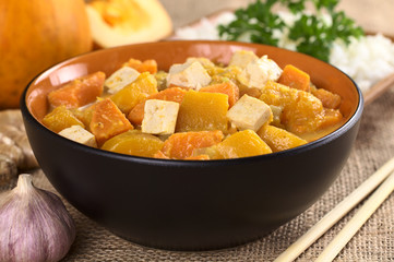 Tofu, pumpkin and sweet potato curry