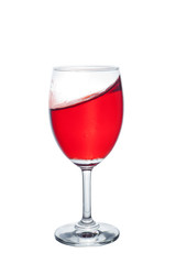 Red wine glass isolated on white background