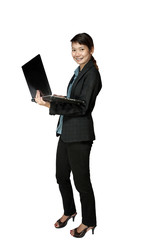 Business woman on white background