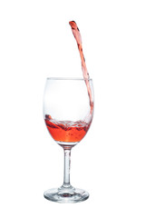 red wine poured into glass