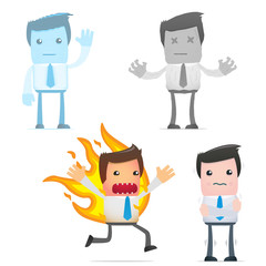 set of funny cartoon manager