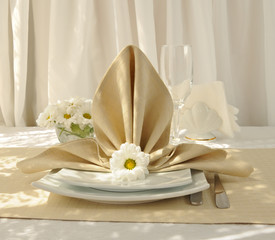 Decoratively folded napkin
