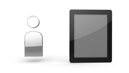 tablet computer with icon
