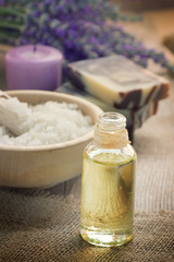 Spa with lavender and towel