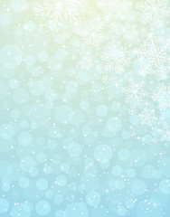 blue christmas background with snowflakes
